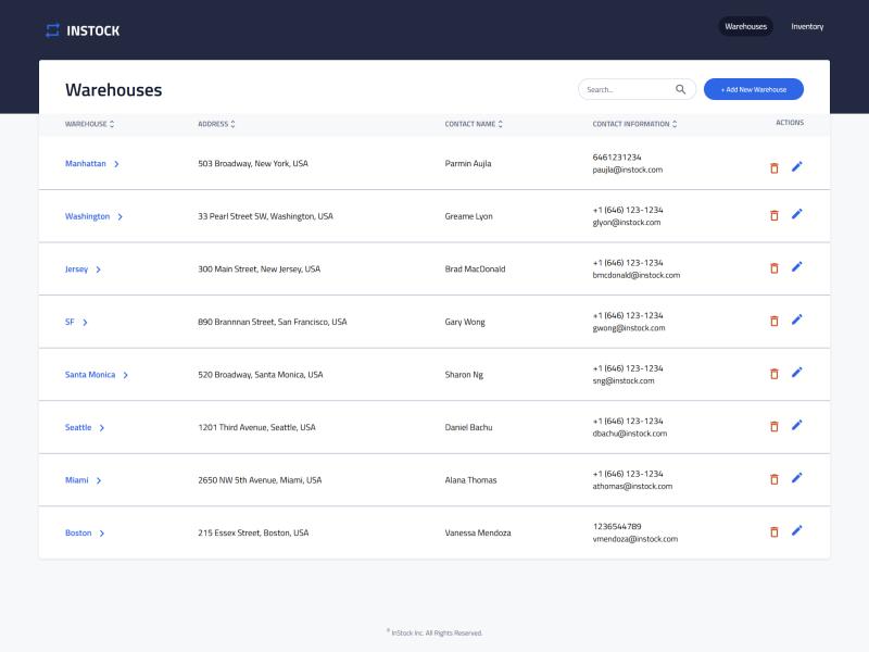 Instock Project Demo